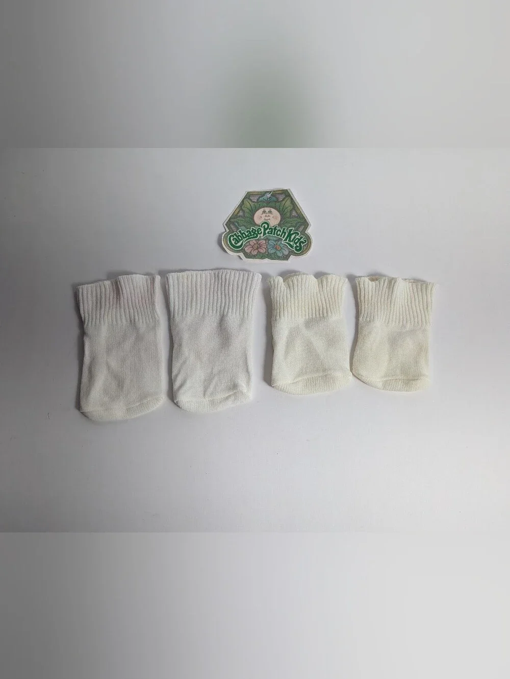 Cabbage Patch Kids Doll Vintage Accessories 2 pairs CPK Socks, Imperfect